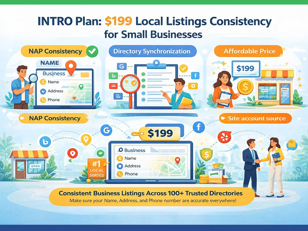INTRO Plan: $199 Local Listings Consistency for Small Businesses
